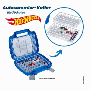 Cufar pentru masini Theo Klein 2823, design Hot Wheels, capacitate 30 masini, cu maner - Img 2