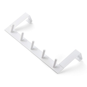 Culoare alba - Suport cu 5 carlige Rayen - Multifunctional - 36 cm x 12,5 cm - Img 3