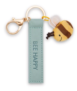Culoare turcoaz, breloc NICI Bee Happy, 10cm, cu bumbac plush
