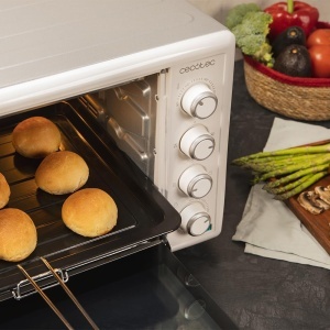 Cuptor cu convectie de masa Cecotec 60 litri BakeToast 6090 Gyro alb 2200 W Iluminat interior 12 functii Temperatura pana la 230degC Usa dubla din sti - Img 4