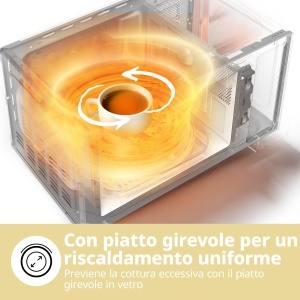 Cuptor cu microunde COMFEE negru 20 litri 700 W 5 niveluri de putere dezghetare rapida temporizator manual design compact - CM-M202CCBK - Img 7