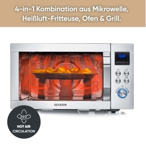 Cuptor cu microunde multifunctional SEVERIN Crispy Wave MW 7982 4-in-1 25L ArgintiuInox - Img 3