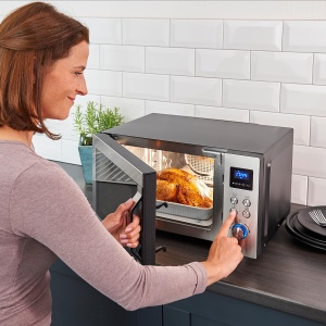 Cuptor cu microunde Severin MW 7777 3-in-1 NegruEdelstahl Flatbed Grill si Functie Aer Cald - Img 2
