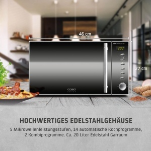 Cuptor cu microunde si grill CASO MG20 Ceramic 20L 800W 14 programe automate - Img 3