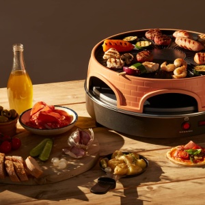 Cuptor pentru pizza Emerio PO-113255.4, 3 in 1, grill si raclette, pentru 6 persoane, culoare terracotta - Img 7