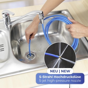 Curatator de tevi Maximex POWER Rohr-frei TWISTER, 2.5 m, duza din alama, albastru - Img 3