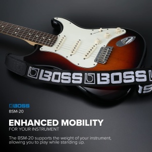Curea instrument BOSS BSM-20-BW, 2 inch, negru, cu logo alb - Img 3