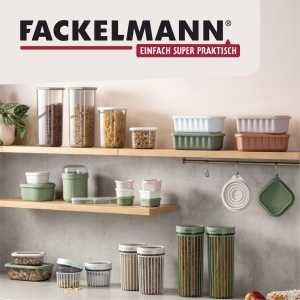Cutie de depozitare Fackelmann 500ml Transparenta Design Rilat Capac Albastru - Img 7