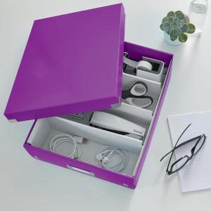 Cutie de depozitare Leitz Click Store 60580062, Violeta, 28,1 x 10 x 37 cm, 6 kg - Img 2