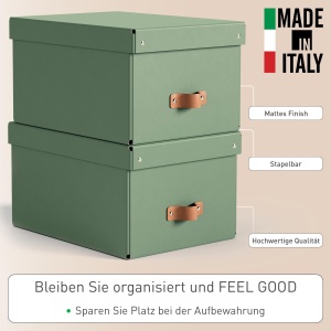 Cutie de depozitare Leitz Puro, 2 bucati, 17 L, verde, din carton reciclat - Img 3