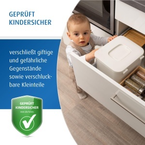 Cutie de depozitare reer SafeContainer, alba, cu sistem de inchidere sigur pentru copii - Img 2