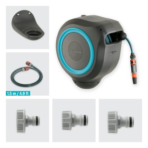 Cutie de furtun Gardena RollUp M, 20m, turcoaz, cu suport de perete - Img 5