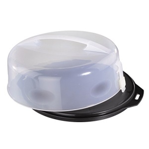 Cutie de transport tort Xavax rotunda cu capac Recipient pentru tort 31,5 cm diametru, inaltime interioara 8 cm, cutie pentru tort cu ajutor de impartire a pieselor, farfurie pentru tort antracit, transparent - Img 9