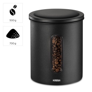 Cutie depozitare cafea Xavax 500g negru mat capac etans cu fereastra - Img 2