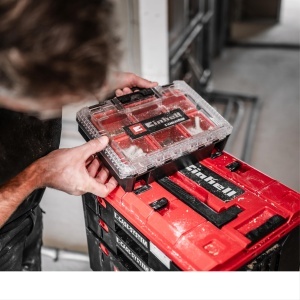 Cutie organizatoare Einhell E-Case Half Size sistem modular capac transparent 125 kg - Img 5