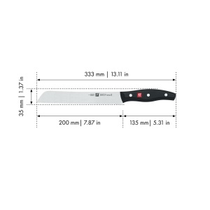 Cutit pentru paine ZWILLING Twin Pollux 20 cm Negru Wellenschliff - Img 3