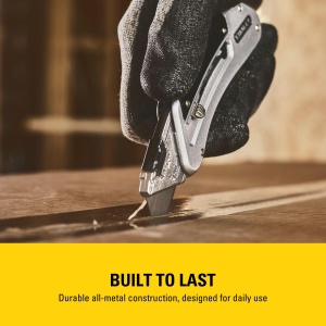 Cutit Stanley Quickslide 0-10-810, 145 mm, metal, compact, cu clip pentru curea - Img 2