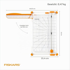 Cutter de hartie Fiskars SureCut Deluxe 30,5 cm, design ergonomic, taiere precisa - Img 7