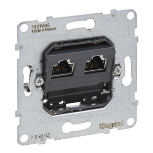 Datendose 2 x RJ45 Legrand SEANO, Cat. 6A, STP, Dimensiuni compacte - Img 1