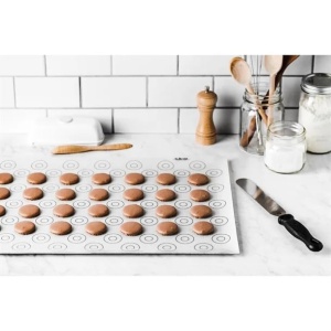 de Buyer - Covoras de copt din silicon antiaderent special pentru macarons (44 marcaje) - 40 x 30 cm - 4935.40, Alb - Img 2
