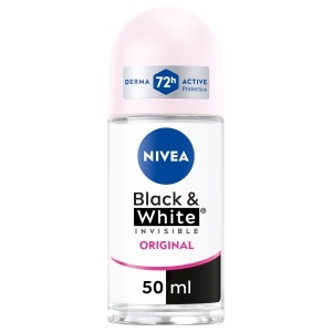 Deodorant Roll-On Nivea Black White Invisible Original, 6 x 50 ml, Anti-Transpirant - Img 1