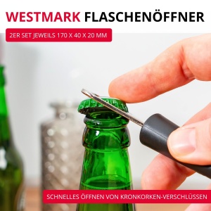 Desfacator sticle Westmark Gentle, set 2 bucati, otel inoxidabil si plastic, negru - Img 2