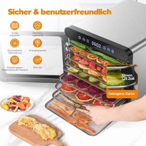 Deshidratator din otel inoxidabil YASHE cu control digital temperatura de pana la 75degC temporizator de pana la 48 de ore deshidratator cu 9 tavi pen - Img 5