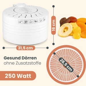 Deshidrator alimente Clatronic DR 2751, 3.5 kg, 250 W, alb - Img 7