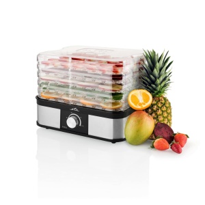 Deshidrator de alimente ETA Fresa ETA530190000 NegruInox 245W 5 tavi Control temperatura