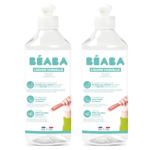 Detergent pentru vase BEABA, 100 natural, fara parfum, 2x500 ml