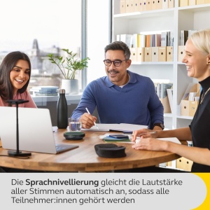 Difuzor Bluetooth Jabra Speak2 55, 4 microfoane cu anulare a zgomotului, difuzor full-range de 50 mm, audio in banda larga, compact, portabil - certificat pentru echipe MS, gri inchis - Img 6