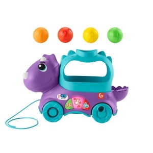 Dinozaur interactiv Fisher-Price Triceratops cu 4 mingi, sunete si lumini