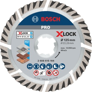 Disc diamantat Bosch PRO Multi Material X-Lock, 125 mm, pentru beton si zidarie