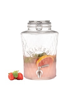 Dispensator de bauturi KILNER Diamond, 5 litri, sticla sodalime, robinet din otel inoxidabil