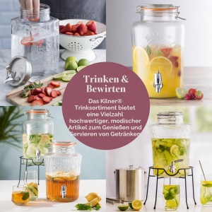 Dispenser bauturi Kilner, 5 Litri, Sticlaotel inoxidabil, 25,4 x 18,2 x 31,5 cm - Img 2