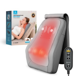 Dispozitiv de Masaj Comfier Shiatsu, Nackenmassagegerat cu Calorifer, 8 Noduri de Masaj, Gri