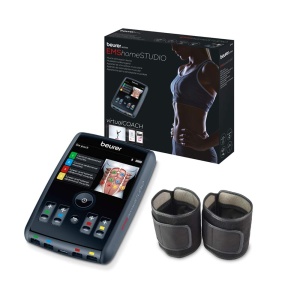 Dispozitiv de stimulare musculara Beurer EM 95 EMS homeSTUDIO, dispozitiv de antrenament EMS de ultima generatie pentru acasa cu aplicatie si antrenor virtual, inclusiv mansete si electrozi - Img 1