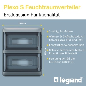 Distributie electrica Legrand Plexo S, IP65, 24 module, 350 x 285 x 106 mm - Img 3