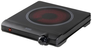DOMO DO30111KP Plita ceramica - Tehnologie cu infrarosu - Carcasa metalica - ECO - 1 arzator - O 18 cm - negru