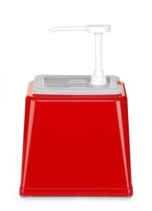 Dozator de sosuri Hendi, 2.5 L, BPA-free, rosu - Img 3
