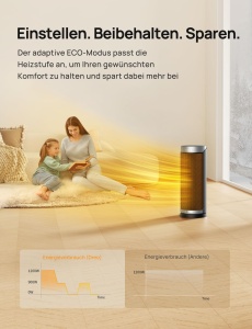 Dreo Solaris Slim H3 Incalzitor Electric Portabil PTC Ceramica Timer 12h Oscilatie 70deg - Img 4