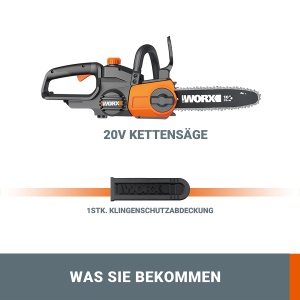Drujba cu acumulator WORX WG322E.9, 20V, lama 25 cm, sistem automat de tensionare - Img 2
