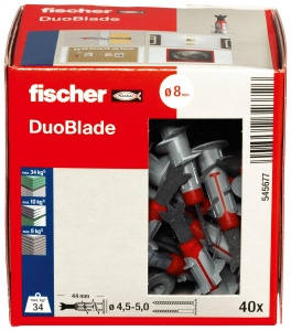 Dublu Dublu cu Auto-Borare fischer DuoBlade, 44 mm, 40 bucati