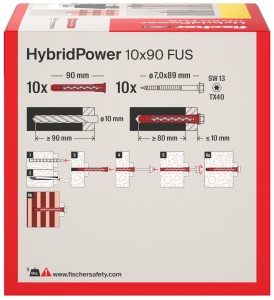 Dublu Fischer HybridPower 10 x 90, rezistenta mare, montaj simplu, universal - Img 3