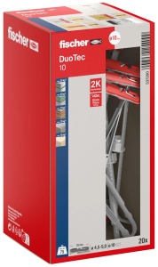 Dublu Kippdubel Fischer DuoTec 10 S PH, 10 bucati, pentru gips-carton si lemn