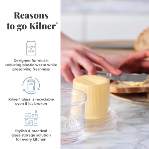 Dulap pentru unt Kilner, 200 ml, din sticla, cu capac rezistent la apa - Img 6