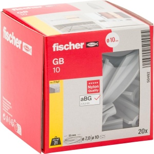 Dulie pentru gazon Fischer GB10 - 20 bucati, din nylon, pentru porobeton