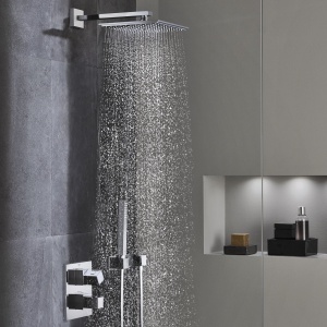 Dus cu efect de ploaie GROHE Euphoria Cube 152, crom, 152x152 mm, tehnologie EcoJoy - Img 4