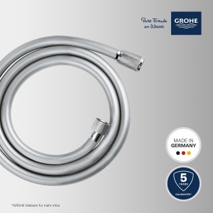 Dus cu furtun GROHE Vitalioflex 1,50m, crom, rezistent la presiune, flexibil - Img 3
