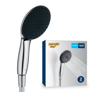 Dus cu mana GROHE Vitalio Start 110, 2 tipuri de jet, crom, 1.5m